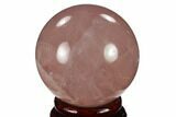 Polished Rose Quartz Sphere - Madagascar #133792-1